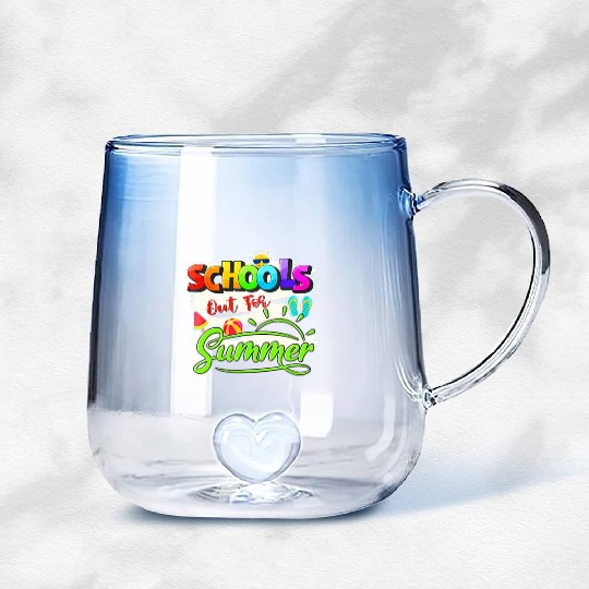 Schools Out For Summer Lover Funny Teacher Student Gradient Glass Mugs