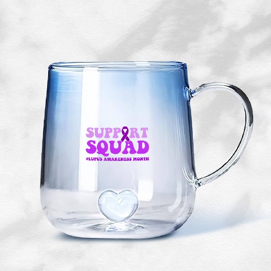 In May We Wear Purple Lupus Awareness Month Gradient Glass Mugs