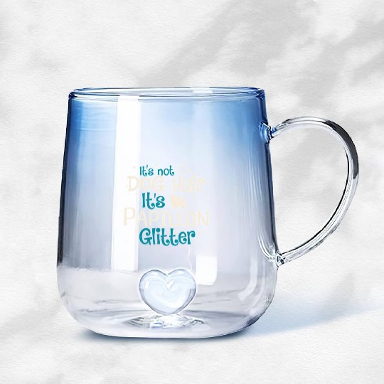 It'S Not Dog Hair It'S Papillon Glitter Gradient Glass Mugs