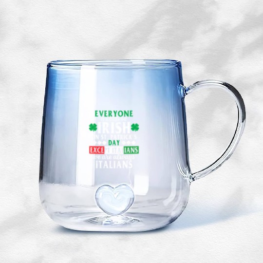 Patric St Patty'S Day Italian Irish Mens Gradient Glass Mugs