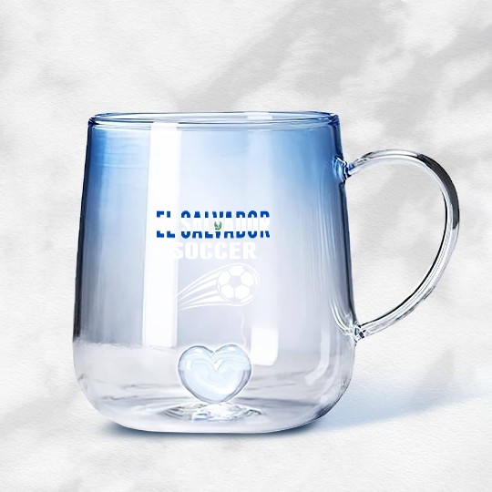 El Salvador Soccer Fans Jersey Salvadorean Gradient Glass Mugs