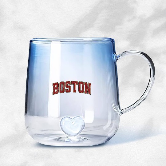 Boston Massachusetts Ma Athletic Sports Gradient Glass Mugs