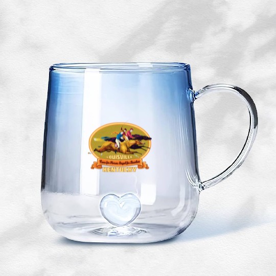 Louisville Kentucky Horse Racing Bourbon Derby Gradient Glass Mugs
