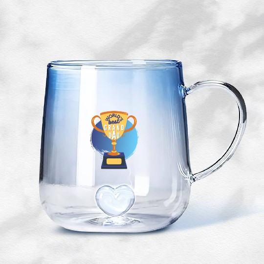 World s Best Grandad Trophy Gradient Glass Mugs