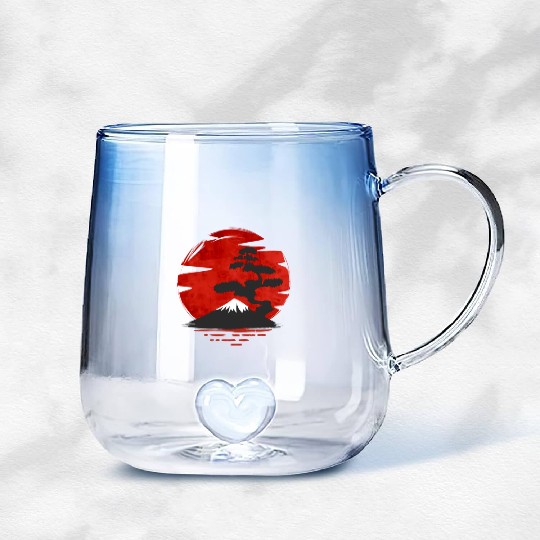 Japanese Bonsai Tree Japanese Bonsai Gradient Glass Mugs