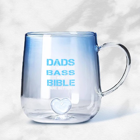 Dads With Bass And Bible Are Better Christian Gradient Glass Mugs