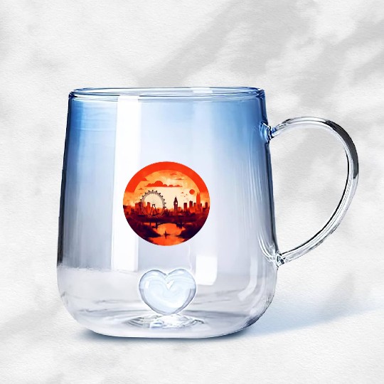 London Skyline Gradient Glass Mugs