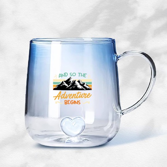 And so the Adventure begins Wanderlust Wanderer Gradient Glass Mugs