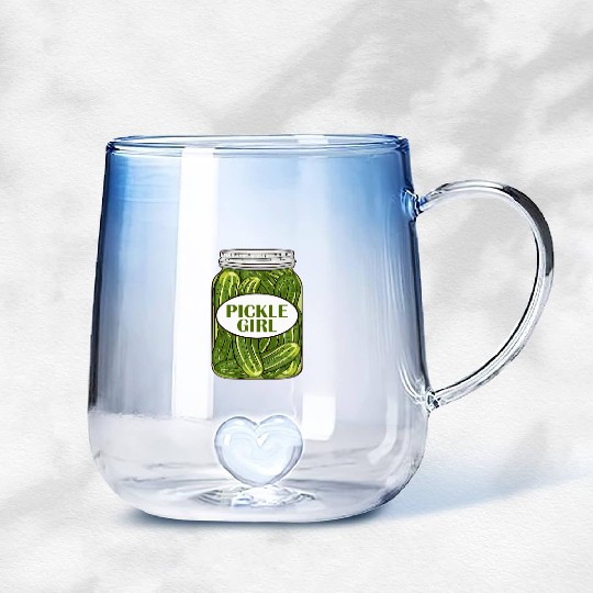Pickle Girl Who Loves Pickles Gradient Glass Mugs