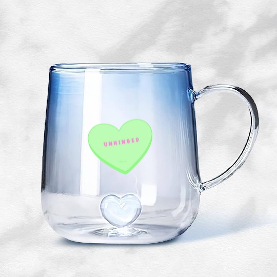 unhinged conversation heart Gradient Glass Mugs