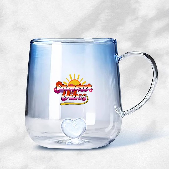 LGBTQ Summer Vibes, Summer Vacation, Lesbian Gradient Glass Mugs