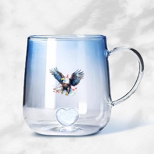 Eagle 4Th July Independent Day Gradient Glass Mugs