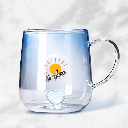 Nothing But Sunshine e Summer Vacation Positivity Gradient Glass Mugs
