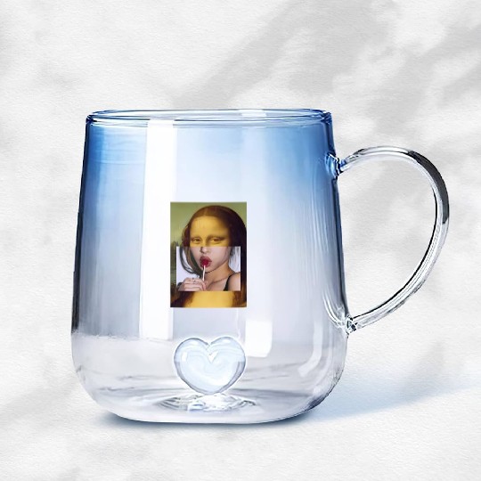 Mona Lisa Lollipop Mona Lisa Gradient Glass Mugs