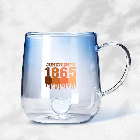 Celebrate Juneteenth 1865 Black Wo African America Gradient Glass Mugs