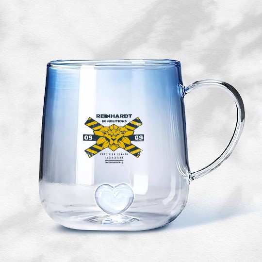 Overwatch 2 Reinhardt Demolitions Icon Logo Gradient Glass Mugs