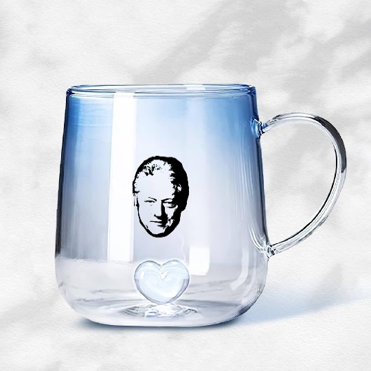 Bill Clinton Black On White Pop Art Gradient Glass Mugs