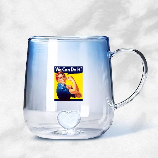 Rosie The Riveter We Can Do It Gradient Glass Mugs
