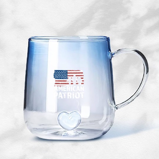 American Patriot Military Soldier Us Flag Veteran Gradient Glass Mugs