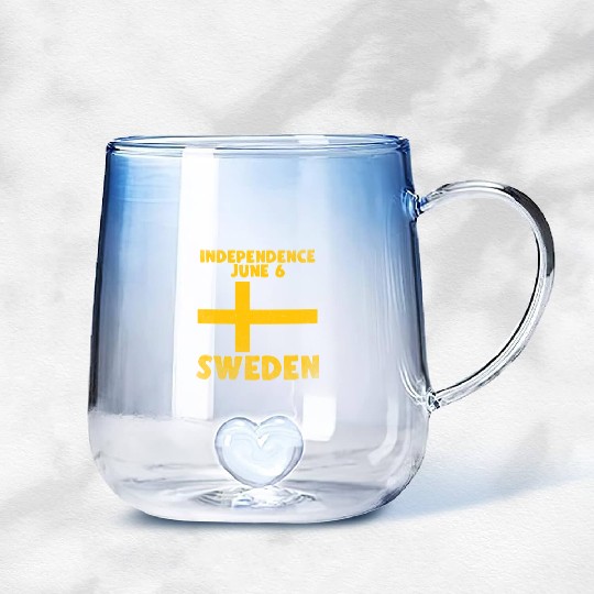 Sweden Independence Day 6Th June Patriotic Gradient Glass Mugs