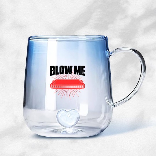 Blow Me Harmoa Wind Instrut Jazz Music Gradient Glass Mugs