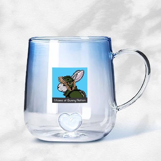 Citizens of Bunny Nation NFT #84 Artwork Gradient Glass Mugs
