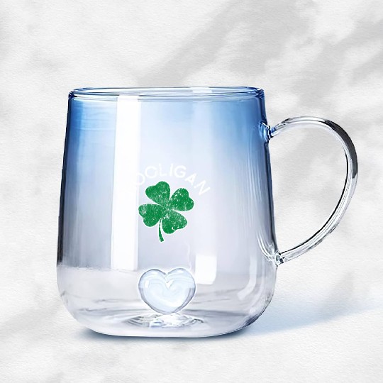 Hooligan Squad Lucky C St Patrick'S Day Distress Gradient Glass Mugs