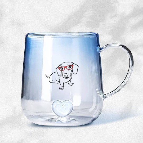 Dachshund Gradient Glass Mugs