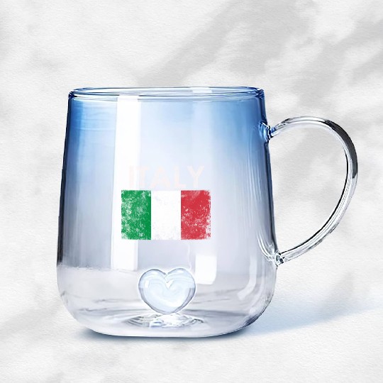 Italian Italy Flag Pride Gradient Glass Mugs