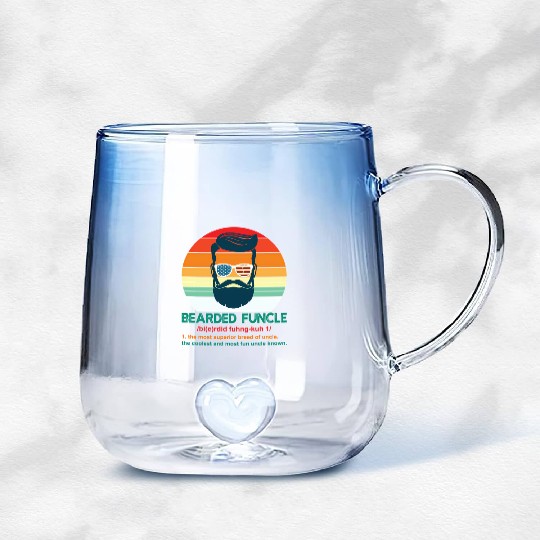 Bearded Funcle Definition Uncle Gradient Glass Mugs