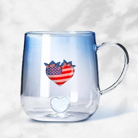 Patriotism Merica Pride US Patriots USA Fan Gradient Glass Mugs