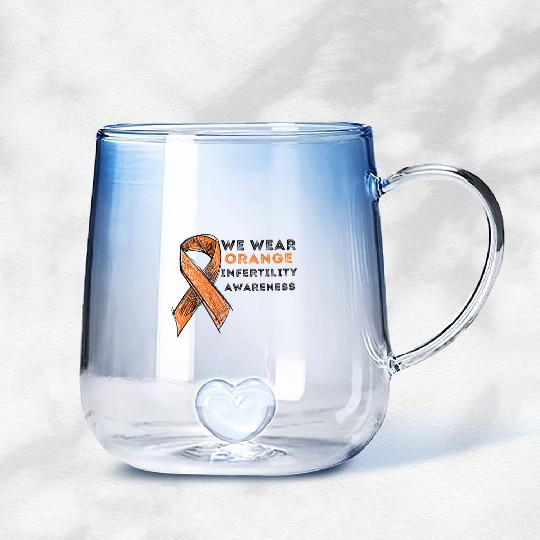 We Wear Orange Infertility Awareness Gradient Glass Mugs
