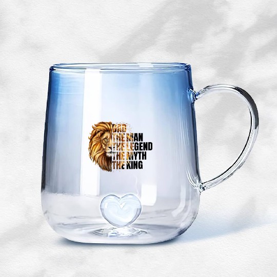 The Man the Legend Lion Gradient Glass Mugs
