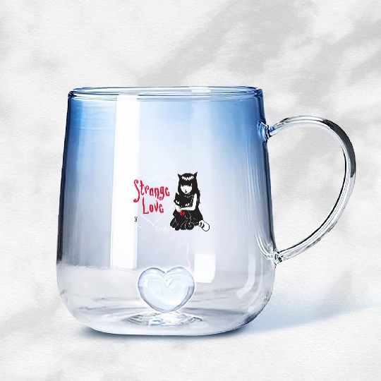 Emily The Strange Strange Love Gradient Glass Mugs