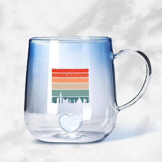 Vintage London city Gradient Glass Mugs