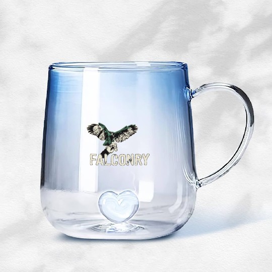 Falconry Bird Falcon Hunting Falconer Gradient Glass Mugs