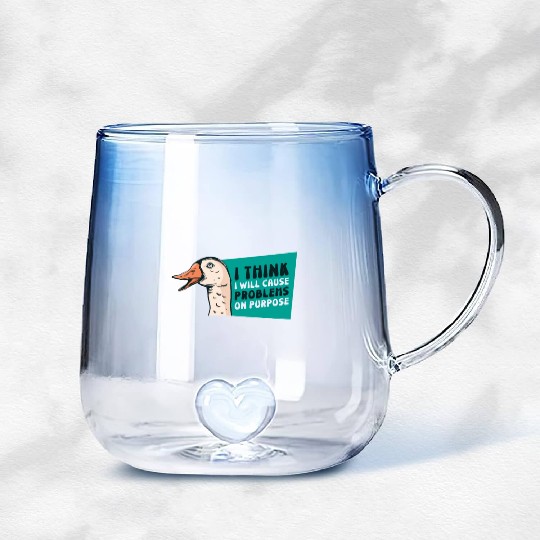 Goose Problems Farm Animal Cartoon Bird Gradient Glass Mugs