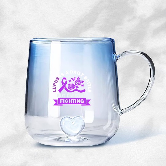 Lupus Is A Daily Battle But I'm Still Fighting Gradient Glass Mugs