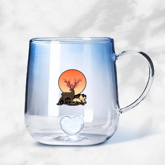 THE SACRED DEER | NATURE HOLY SPIRIT Gradient Glass Mugs