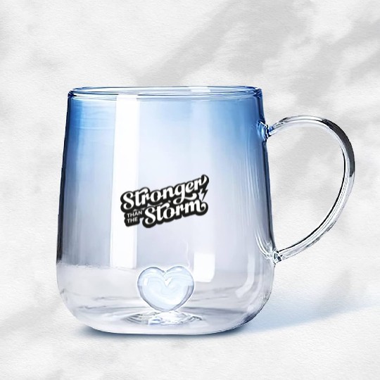 Strong people gifts Stronger than the Storm Gradient Glass Mugs