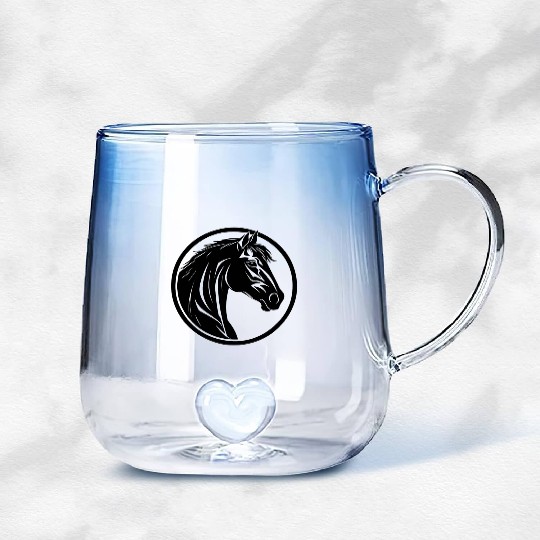 Horse Equine Pony Gradient Glass Mugs