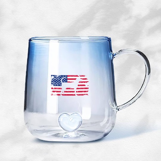 Coonhound USA American Flag Gradient Glass Mugs