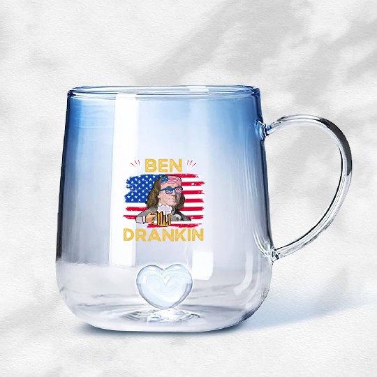 Ben Drankin US President Independence Day Gradient Glass Mugs