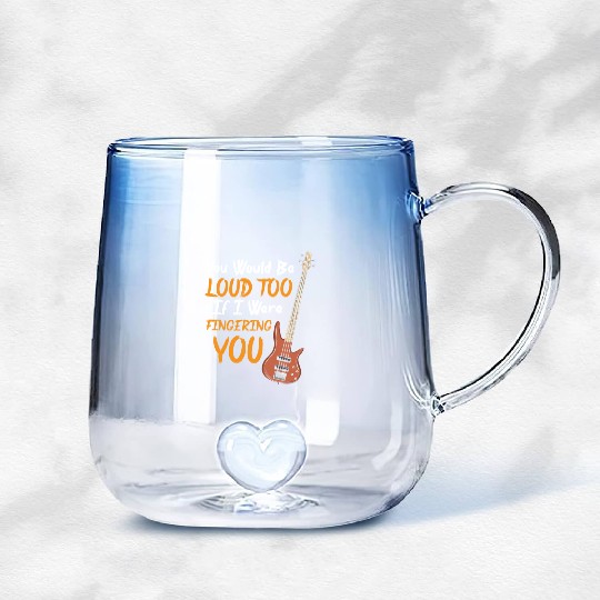 DESIGNBass Guitar Player Musician Gift Idea Gradient Glass Mugs