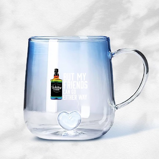 Proud Ally LGBT I Like My Bourbon Straight LGBTQ Gradient Glass Mugs