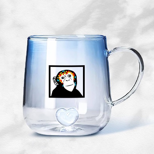 Monkey Face Monkey Monkey Gradient Glass Mugs