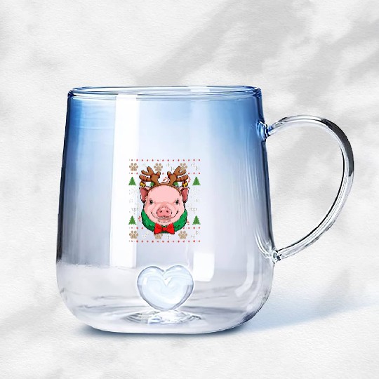 Pig Ugly Reindeer Antlers Farm Gradient Glass Mugs