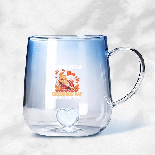Christopher Columbus Italian American Columbus Day Gradient Glass Mugs