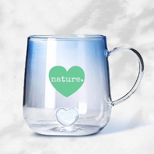 love nature heart Gradient Glass Mugs