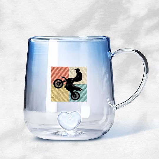 Motocross Off Road Motorcycle Racing Gradient Glass Mugs